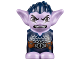 Part No: 28614pb10  Name: Body / Head Goblin with Pointed Ears, Dark Blue Spiked Hair and Tunic with Utility Belt with Goblin Eye Buckle, Knife and Pouch Pattern