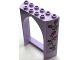 Part No: 35565pb003  Name: Panel 2 x 6 x 6 with Gothic Arch with Holographic Magenta Roses with Lime Stems and Leaves Pattern on Both Sides (Stickers) - Set 41162