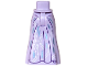 Part No: 36187c00pb034  Name: Mini Doll Hips and Skirt Full Length with Dark Purple Trim, White Curved Lines, Metallic Light Blue Markings Pattern - Thin Hinge