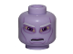Part No: 3626cpb0840  Name: Minifigure, Head Alien with SW Umbaran Soldier, Large Purple Eyes and White Eyebrows Pattern - Hollow Stud