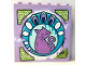 Part No: 59349pb222  Name: Panel 1 x 6 x 5 with Medium Lavender Cat Design in Light Aqua and Medium Azure Circles and 'Emma' Pattern (Sticker) - Set 41365