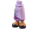 Part No: 59595c00pb20  Name: Mini Doll Hips and Skirt Long with Molded Medium Nougat Legs and Printed Black Shoes and Pinned Up Seams with Brooch over Magenta and Medium Lavender Stripes with Diamonds and Triangles Pattern - Thick Hinge