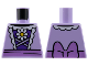 Part No: 973pb4732  Name: Torso Princess Corset with White Trim and Flower, Dark Purple Blouse, Medium Lavender Belt, Bow on Back Pattern