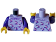 Part No: 973pb5352c01  Name: Torso Pajama Sweater with White, Dark Purple, and Dark Pink Unicorn Heads Pattern / Dark Purple Arms / Yellow Hands