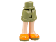 Part No: 1826cc00pb001  Name: Mini Doll Hips and Shorts with Light Nougat Legs and Orange Shoes with Olive Green Soles and White Laces Pattern - Thin Hinge