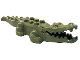 Part No: 18904c06pb01  Name: Alligator / Crocodile with 20 Teeth with Yellow Eyes without White Glints Pattern with Red Technic, Pin 1/2