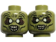 Part No: 3626cpb0731  Name: Minifigure, Head Dual Sided LotR Moria Orc White Eyes and Teeth, Wide Eyes / Narrow Eyes Pattern - Hollow Stud