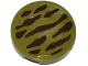 Part No: 4150pb166  Name: Tile, Round 2 x 2 with Dark Tan Tiger Stripes Pattern (Sticker) - Set 79008
