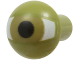 Part No: 7768pb01  Name: Bar   1L with Rounded End (Dome Top) with White Eye with Dark Tan Iris and Black Pupil Pattern (SW Yoda Eye)