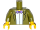 Part No: 973pb2006c01  Name: Torso Simpsons Jacket, White Shirt and Purple Bow Tie Pattern / Olive Green Arms / Yellow Hands