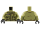 Part No: 973pb4717c01  Name: Torso Jacket with Pockets, Gold Badge, Silver Zipper and Name Plate Pattern / Olive Green Arms / Black Hands