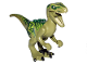 Part No: Raptor04  Name: Dinosaur Raptor / Velociraptor with Dark Green Back, Lime Markings and Black Claws (Jurassic World Charlie)