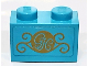 Part No: 3004pb141  Name: Brick 1 x 2 with Gold 'GH' and Swirls Pattern (Sticker) - Set 41101