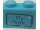 Part No: 3004pb181  Name: Brick 1 x 2 with 'Pig Fone' Pattern (Sticker) - Set 75824