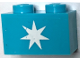 Part No: 3004pb303  Name: Brick 1 x 2 with Maersk Star Logo Pattern (Sticker) - Set 10241