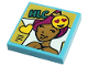 Part No: 3068pb1998  Name: Tile 2 x 2 with 'HLC', Bright Light Orange Heart, Smiling Emoticon and Friends Minifigure with Magenta Hair Pattern (Sticker) - Set 41449