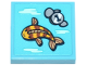Part No: 3068pb2644  Name: Tile 2 x 2 with Fish, Rocks and Coin with Number 1 Pattern (Sticker) - Set 42670