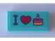 Part No: 3069pb0827  Name: Tile 1 x 2 with 'I' Heart and Cake Pattern (Sticker) - Set 41310