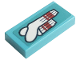 Part No: 3069pb1009  Name: Tile 1 x 2 with Red and White Socks Pattern (Sticker) - Set 41256