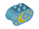 Part No: 4198pb23  Name: Duplo, Brick 2 x 4 x 2 Rounded Ends with Moon and Stars Pattern