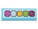 Part No: 63864pb149  Name: Tile 1 x 3 with 5 Rounded Squares with Ice Cream Flavors Pattern (Sticker) - Set 71741