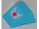 Part No: 64225pb007  Name: Wedge 4 x 3 Triple Curved No Studs with Magenta Star on Butterfly Wings Pattern (Sticker) - Set 3063