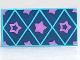 Part No: 87079pb0501  Name: Tile 2 x 4 with Dark Pink Stars on Dark Blue Diamonds Pattern