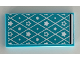 Part No: 87079pb0958  Name: Tile 2 x 4 with Medium Azure Blanket with White Diamonds and Stars Pattern (Sticker) - Set 41340