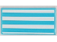 Part No: 87079pb0993  Name: Tile 2 x 4 with Medium Azure and White Stripes Pattern (Sticker) - Set 41430