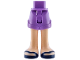 Part No: 1826cc00pb016  Name: Mini Doll Hips and Shorts Folded Hem with Molded Light Nougat Legs and Printed Dark Blue Sandals Pattern - Thin Hinge