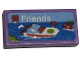 Part No: 3069pb1095  Name: Tile 1 x 2 with LEGO Friends Set Box Art, Red and White Speedboat on Water Pattern (Sticker) - Set 40574