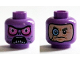 Part No: 3626pb1384  Name: Minifigure, Head Dual Sided Alien with Bright Pink Eyes, Open Mouth with Pointed Teeth / Balaclava, Light Nougat Face with Monocle Pattern