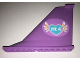 Part No: 54094pb07  Name: Tail 14 x 2 x 8 with White 'HLA' on Medium Azure Heart with Feathers Pattern on Both Sides (Stickers) - Set 41109