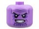 Part No: 79435pb01  Name: Minifigure, Head, Modified Giant Black Eyebrows, Dark Purple Eye Shadow, Wrinkles, and Chin Lines, Furrowed Brow, Open Mouth Smile with Teeth Pattern - Vented Stud