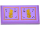 Part No: 87079pb0202  Name: Tile 2 x 4 with Gold Seahorses and Bubbles in 2 Gold and Medium Lavender Squares Pattern (Sticker) - Set 41063