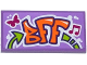 Part No: 87079pb0286  Name: Tile 2 x 4 with Butterfly, Music Note and 'BFF' Graffiti Pattern (Sticker) - Set 41099
