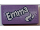 Part No: 87079pb0541  Name: Tile 2 x 4 with 'Emma' and Paint Brush and Swirl Pattern