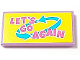 Part No: 87079pb1018  Name: Tile 2 x 4 with 'LET'S GO AGAIN' and Medium Azure Arrows Pattern (Sticker) - Set 41456