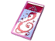 Part No: 87079pb1392R  Name: Tile 2 x 4 with Bright Light Blue Blanket with Crown, Magenta Filigree and Sparkles, White Bedsheet Pattern Model Right Side (Sticker) - Set 41152