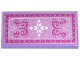Part No: 87079pb1458  Name: Tile 2 x 4 with Metallic Pink Rug with Magenta Border and Filigree, White Snowflake and Outline Pattern (Sticker) - Set 43244