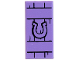Part No: 87079pb1542  Name: Tile 2 x 4 with Shutter with Black Horseshoe and Wood Grain Pattern (Sticker) - Set 42654