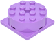 Part No: 87081c06  Name: Turntable 4 x 4 x 1 1/3 with Medium Lavender Square Base, Locking (87081 / 61485)