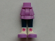 Part No: 92250c00pb13  Name: Mini Doll Hips and Skirt Layered, Dark Blue Legs and White Boots with Medium Lavender Toes and Magenta Snowflakes Pattern - Thick Hinge