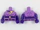 Part No: 973pb2946c01  Name: Torso Female, Wonder Twin Jayna Pattern / Dark Purple Arms with Molded Medium Lavender Short Sleeves Pattern / Dark Purple Hands
