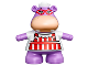 Part No: duphippo  Name: Duplo Hippo Small with Red and White Apron Pattern (Hallie)