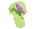 Part No: 19206pb02  Name: Mini Doll, Hair Long Tapered in Back with Braids and Medium Lavender Highlight in Bangs and Light Nougat Elves Ears Pattern