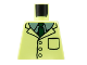Part No: 973pb4698  Name: Torso Lab Coat, Sand Green Collar, Dark Green Tie Pattern