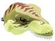 Part No: 98161c08pb01  Name: Dinosaur Head Tyrannosaurus rex with Pin, White Teeth, Olive Green Top and Dark Red Stripes Pattern