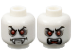 Part No: 3626pb0757  Name: Minifigure, Head Dual Sided Alien Vampire Black Eyebrows, Red Eyes, Dark Bluish Gray Eye Shadow, Scowl / Open Mouth with Fangs and Tongue Pattern