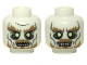 Part No: 3626pb0951  Name: Minifigure, Head Dual Sided LotR Ghost with Glowing Eyes and Moustache, Bottom Teeth / Top and Bottom Teeth Pattern